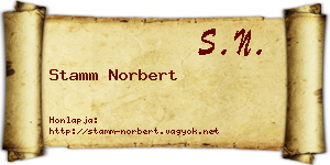 Stamm Norbert névjegykártya