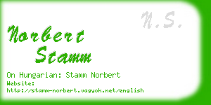 norbert stamm business card